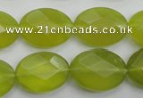 CKA272 15.5 inches 15*20mm faceted oval Korean jade gemstone beads