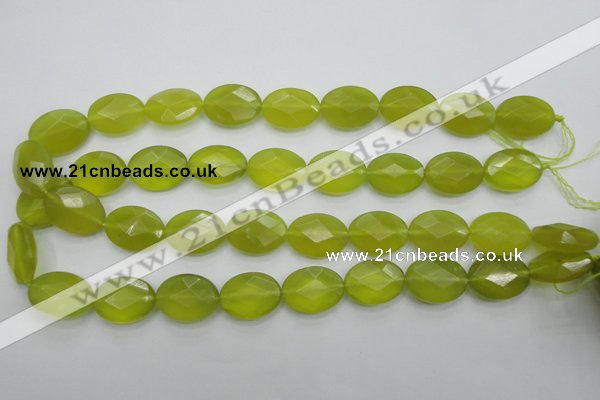 CKA272 15.5 inches 15*20mm faceted oval Korean jade gemstone beads