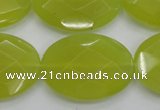 CKA273 15.5 inches 22*30mm faceted oval Korean jade gemstone beads