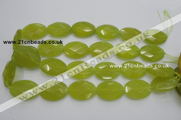 CKA273 15.5 inches 22*30mm faceted oval Korean jade gemstone beads