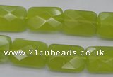 CKA281 15.5 inches 13*18mm faceted rectangle Korean jade gemstone beads