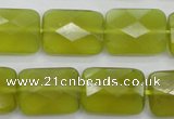 CKA282 15.5 inches 15*20mm faceted rectangle Korean jade gemstone beads