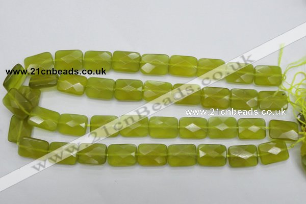 CKA282 15.5 inches 15*20mm faceted rectangle Korean jade gemstone beads