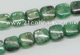 CKC105 16 inches 10*10mm square natural green kyanite beads wholesale