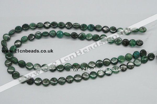 CKC107 16 inches 10mm flat round natural green kyanite beads wholesale