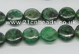 CKC108 16 inches 12mm flat round natural green kyanite beads wholesale