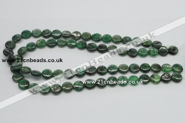 CKC108 16 inches 12mm flat round natural green kyanite beads wholesale