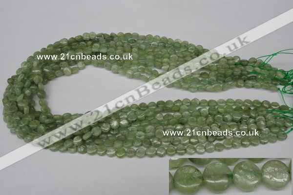 CKC251 15.5 inches 6mm flat round natural green kyanite beads