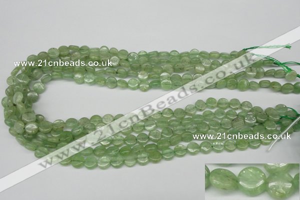 CKC252 15.5 inches 8mm flat round natural green kyanite beads