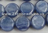 CKC512 15.5 inches 10mm flat round natural Brazilian kyanite beads