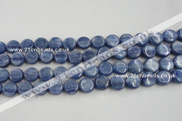 CKC512 15.5 inches 10mm flat round natural Brazilian kyanite beads