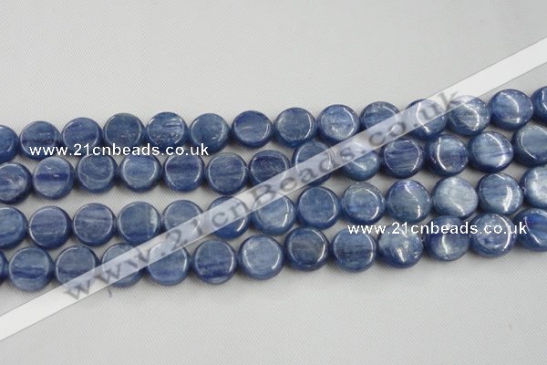 CKC512 15.5 inches 10mm flat round natural Brazilian kyanite beads