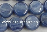 CKC513 15.5 inches 12mm flat round natural Brazilian kyanite beads