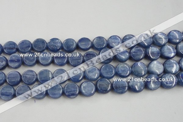 CKC513 15.5 inches 12mm flat round natural Brazilian kyanite beads