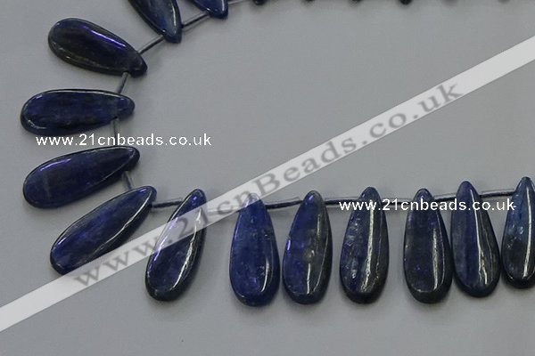 CKC543 Top drilled 10*30mm flat teardrop natural kyanite beads