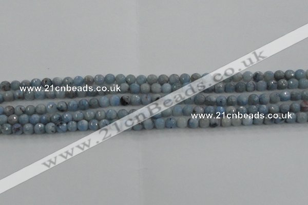 CKC701 15.5 inches 6mm faceted round imitation blue kyanite beads