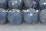 CKC707 15.5 inches 18mm faceted round imitation blue kyanite beads
