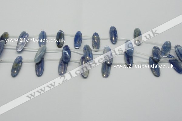 CKC76 Top drilled 10*30mm oval natural kyanite gemstone beads