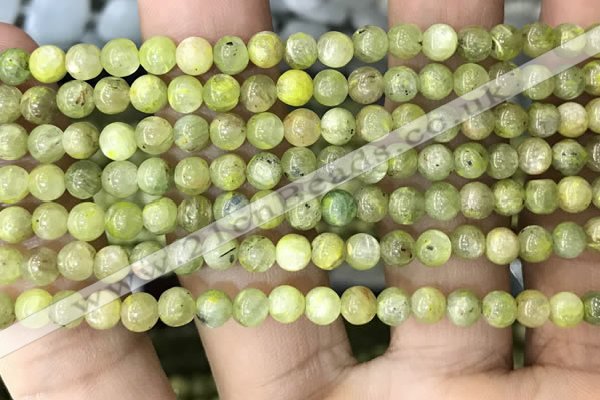 CKC765 15.5 inches 4mm round natural green kyanite beads