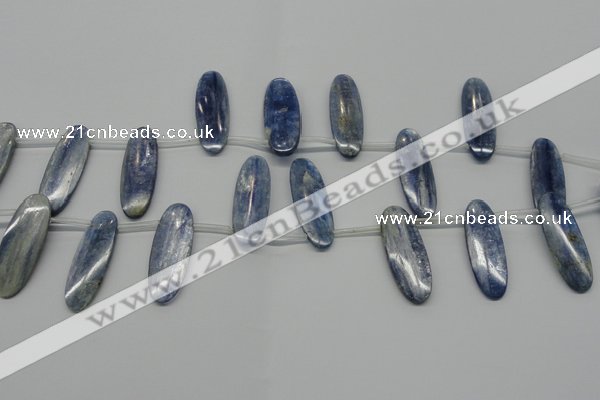 CKC77 Top drilled 12*35mm oval natural kyanite gemstone beads