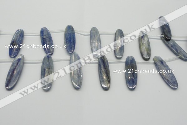 CKC78 Top drilled 13*45mm oval natural kyanite gemstone beads