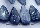 CKC819 15 inches 10*20mm - 12*25mm flat teardrop blue kyanite beads
