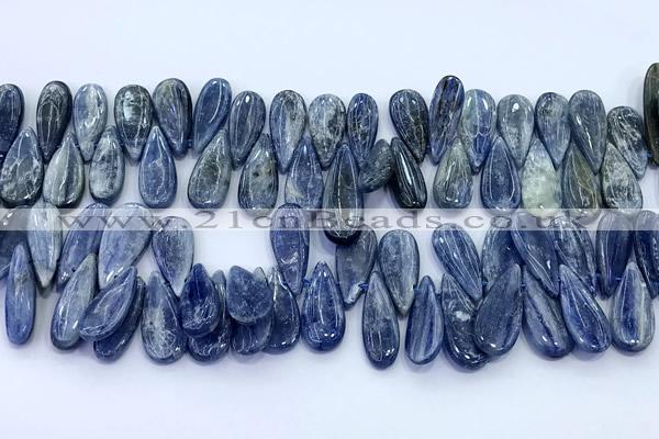 CKC822 15 inches 8*20mm - 10*30mm flat teardrop blue kyanite beads