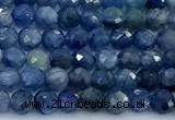 CKC838 15 inches 3mm faceted round blue kyanite beads