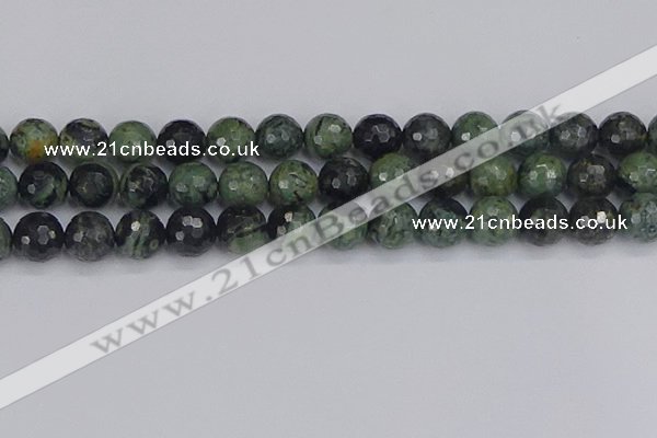 CKJ314 15.5 inches 12mm faceted round kambaba jasper beads