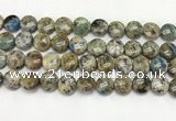 CKJ486 15.5 inches 10mm flat round natural k2 jasper beads