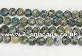 CKJ489 15.5 inches 10mm flat round natural k2 jasper beads