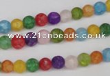 CKQ02 15.5 inches 6mm round matte dyed crackle quartz beads