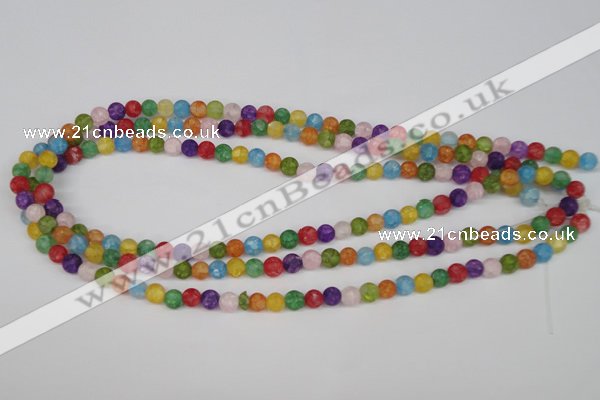 CKQ02 15.5 inches 6mm round matte dyed crackle quartz beads