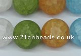 CKQ08 15.5 inches 18mm round matte dyed crackle quartz beads