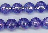 CKQ104 15.5 inches 12mm round AB-color dyed crackle quartz beads