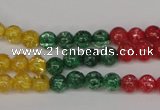 CKQ11 15.5 inches 6mm round dyed crackle quartz beads wholesale