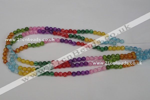 CKQ11 15.5 inches 6mm round dyed crackle quartz beads wholesale