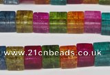 CKQ115 15.5 inches 8*8mm cube dyed crackle quartz beads