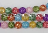 CKQ12 15.5 inches 8mm round dyed crackle quartz beads wholesale