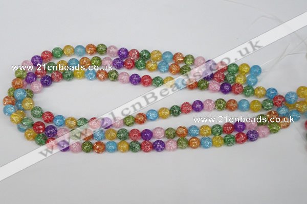 CKQ12 15.5 inches 8mm round dyed crackle quartz beads wholesale