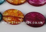 CKQ122 15.5 inches 20*30mm oval dyed crackle quartz beads