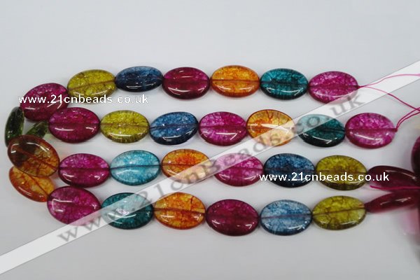 CKQ122 15.5 inches 20*30mm oval dyed crackle quartz beads