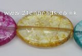 CKQ123 15.5 inches 30*40mm oval dyed crackle quartz beads