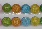 CKQ15 15.5 inches 12mm round dyed crackle quartz beads wholesale