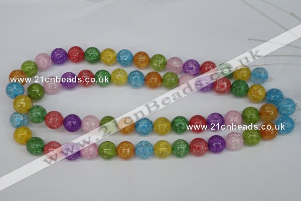 CKQ15 15.5 inches 12mm round dyed crackle quartz beads wholesale