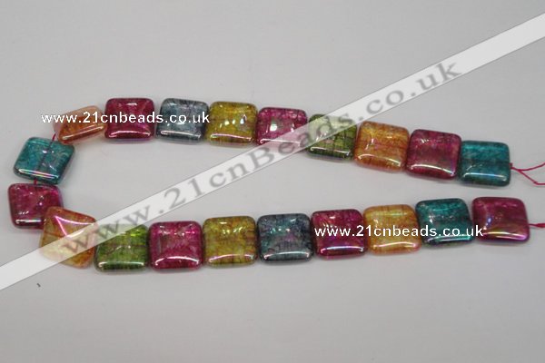 CKQ155 15.5 inches 20*20mm square AB-color crackle quartz beads