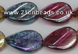 CKQ161 15.5 inches 18*25mm twisted oval AB-color crackle quartz beads