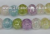 CKQ170 15.5 inches 10*13mm pumpkin AB-color crackle quartz beads