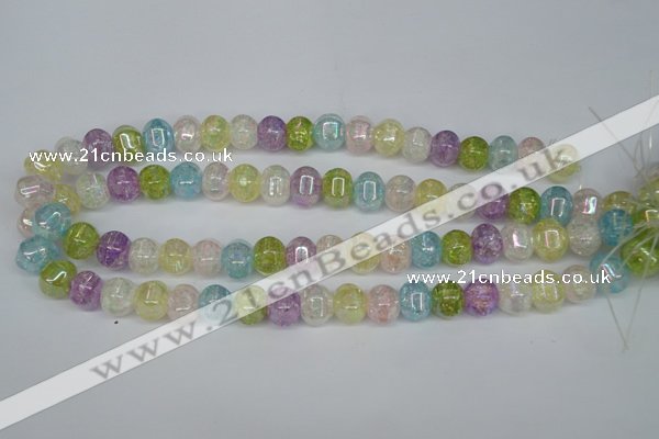 CKQ170 15.5 inches 10*13mm pumpkin AB-color crackle quartz beads