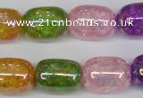 CKQ172 15.5 inches 13*18mm drum AB-color crackle quartz beads